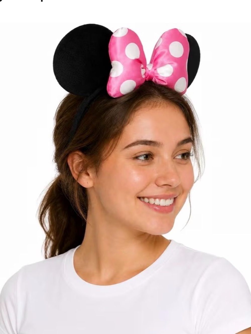 Pink Polka Dot Mouse Ear Headband